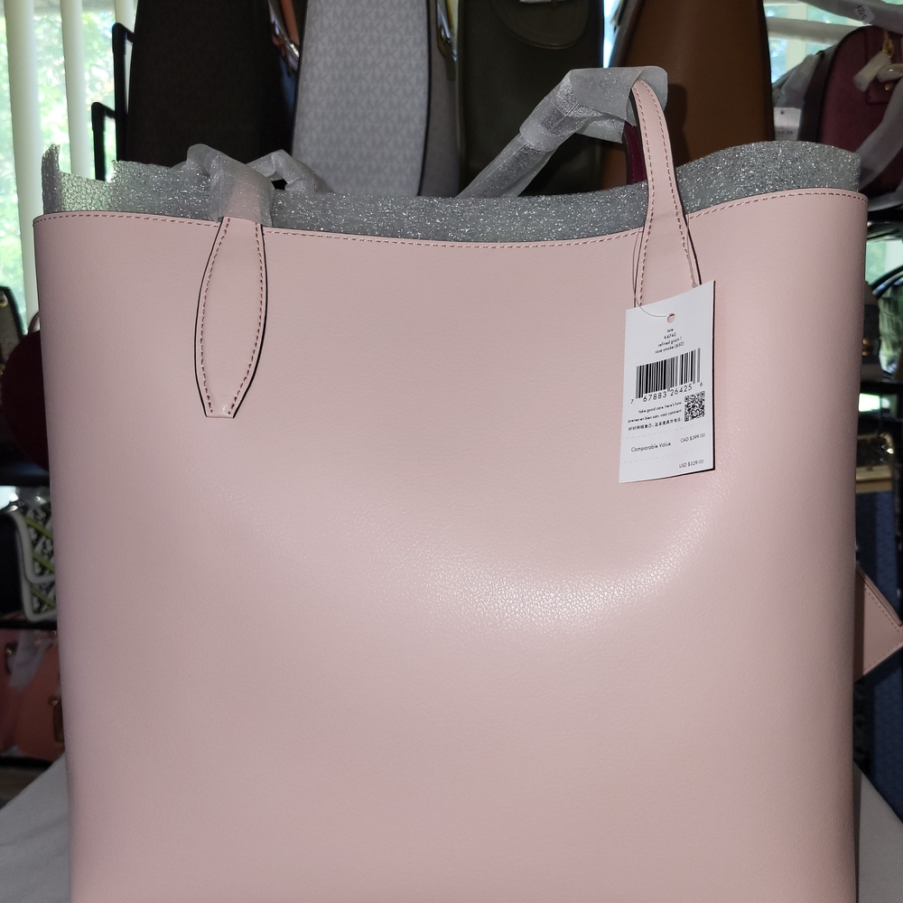 Kate Spade Glitter On Tote + Detachable Wristlet  / Rose Smoke - Picture 3 of 9